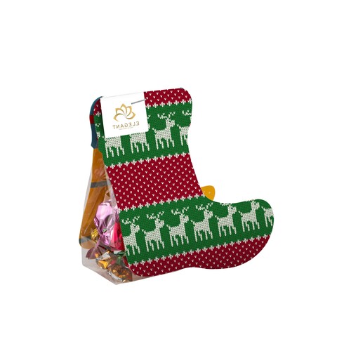 Kerstsok met metallic sweets