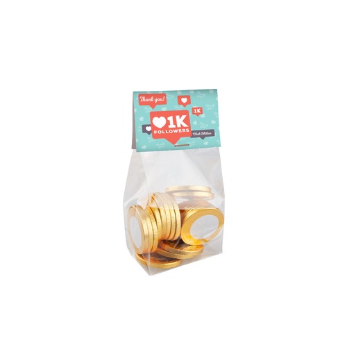 Blokzakje met kopkaartje en 100 gram snoep