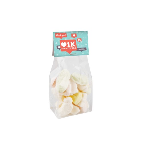 Blokzakje met kopkaartje en 100 gram snoep