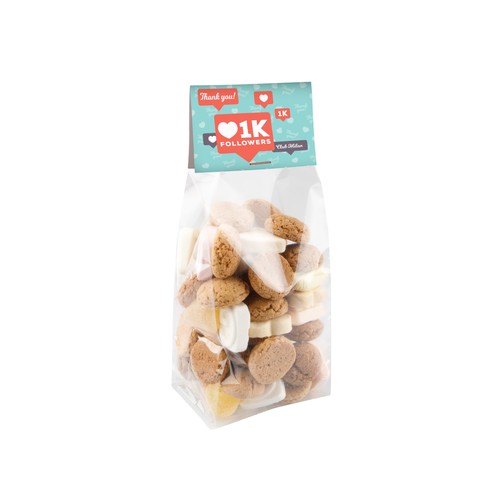 Blokzakje met kopkaartje en 150 gram snoep