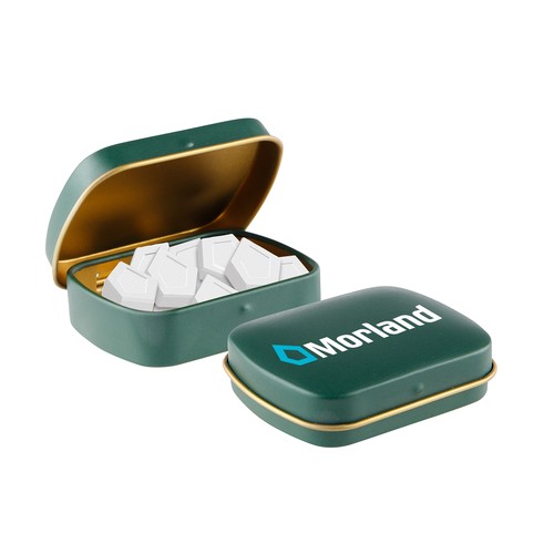 Mini scharnierblikje met logo mints