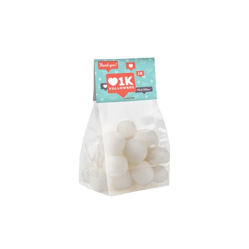 Blokzakje met kopkaartje en 100 gram snoep