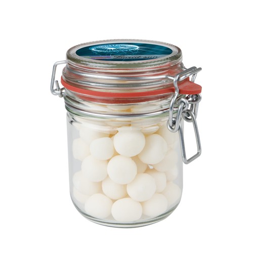 Weckpotje 0,4 liter, gevuld met snoep