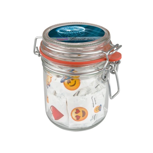 Weckpotje 0,4 liter, gevuld met snoep
