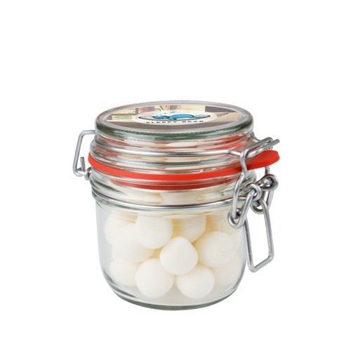 Weckpotje 0,25 liter, gevuld met snoep