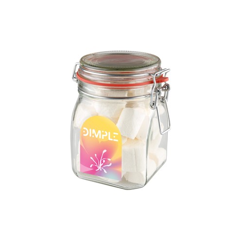 Weckpot 0,9 liter, gevuld met snoep