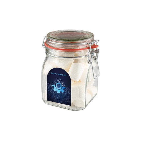 Weckpot 0,9 liter, gevuld met snoep