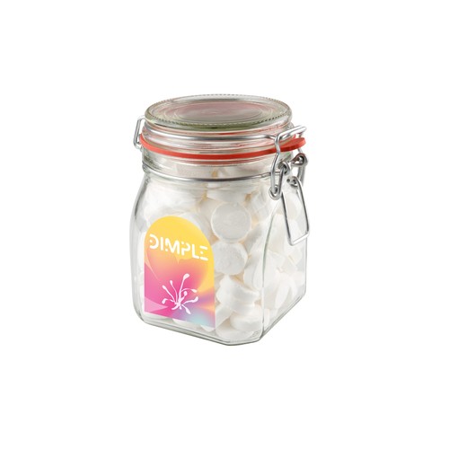 Weckpot 0,9 liter, gevuld met snoep