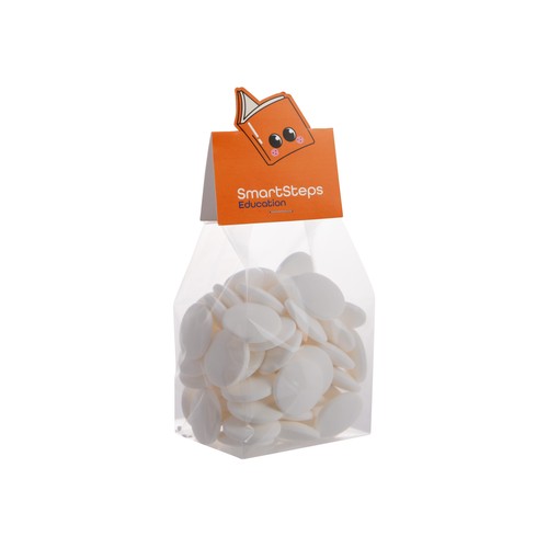 Blokzakje met kopkaartje in eigen vorm en 150 gram snoep