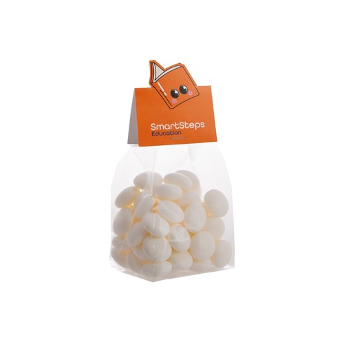 Blokzakje met kopkaartje in eigen vorm en 150 gram snoep