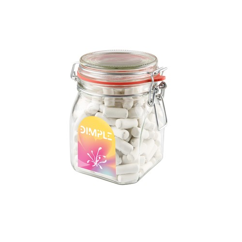 Weckpot 0,9 liter, gevuld met snoep