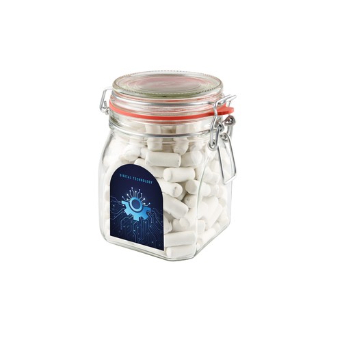 Weckpot 0,9 liter, gevuld met snoep
