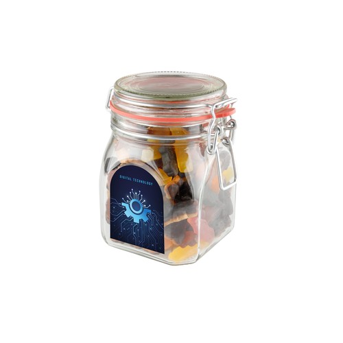 Weckpot 0,9 liter, gevuld met snoep