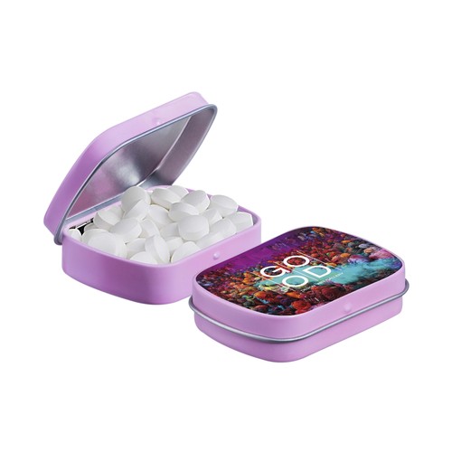 Mini scharnierblikje gevuld met pepermunt