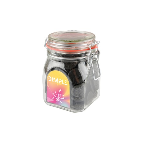 Weckpot 0,9 liter, gevuld met snoep