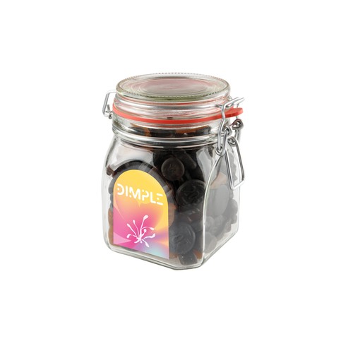 Weckpot 0,9 liter, gevuld met snoep