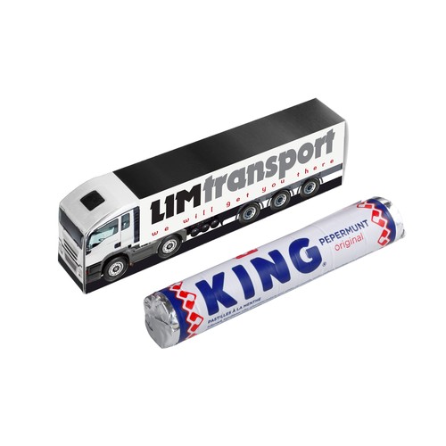 Mini truck met een rol snoep