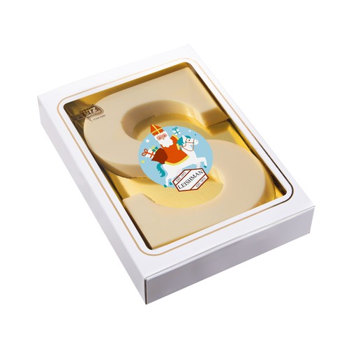 Sinterklaasletter “S” wit 150 gram