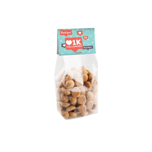 Blokzakje met kopkaartje en 100 gram snoep