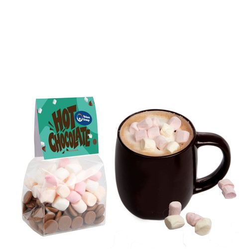 Blokzakje met kopkaartje en warme chocolademelkmix