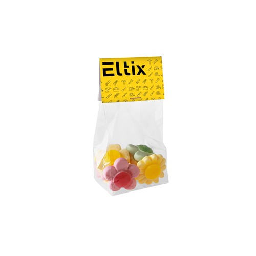 Blokzakje met kopkaartje en 50 gram snoep