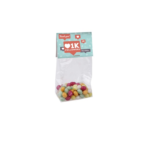 Blokzakje met kopkaartje en 50 gram snoep