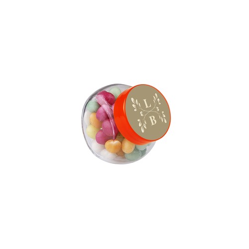 Micro glazen potje 50 ml, gevuld met snoep