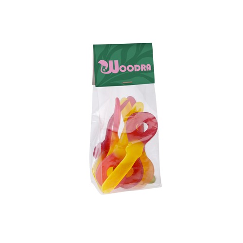 Blokzakje met kopkaartje en 100 gram snoep
