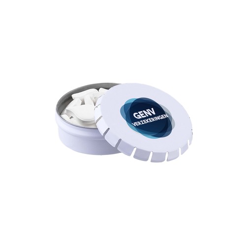 Mini clic-clac tin with peppermint shape