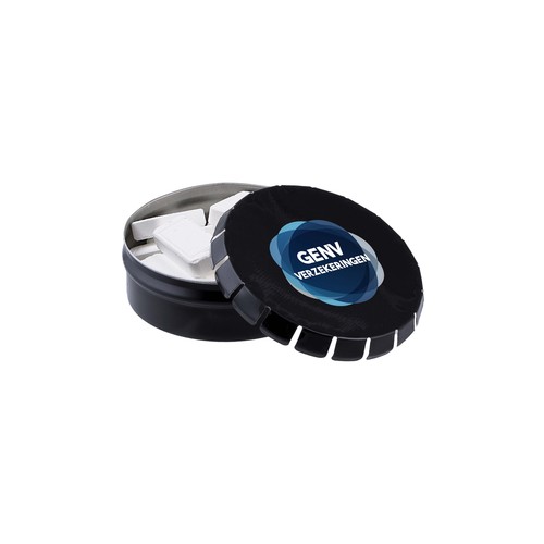 Mini clic-clac tin with peppermint shape