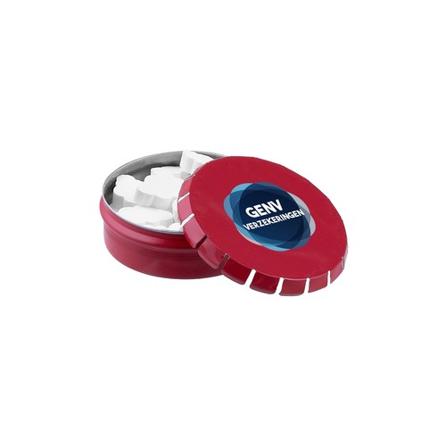 Mini clic-clac tin with peppermint shape