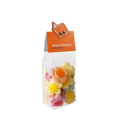 Block bag with head card in your own shape and 150 grams of candy
