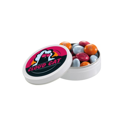 Gepersonaliseerde M&M&rsquo;S in een rond blikje