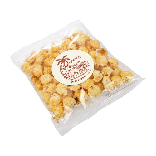Transparant zakje met zoute popcorn