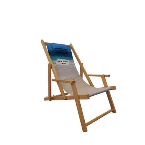 Deckchair with armrest and pillow