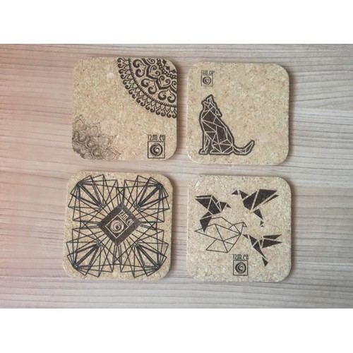 SOUS-VERRES ECO EN LIÈGE AVEC GRAVURE LASER - 6