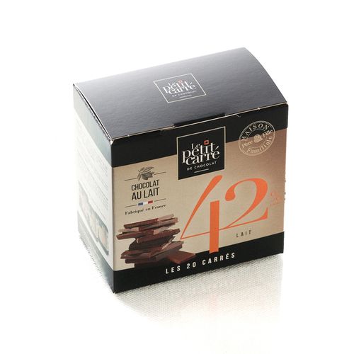Boîte de 20 carrés 5g de chocolat au lait 42% de cacao thumbnail 4