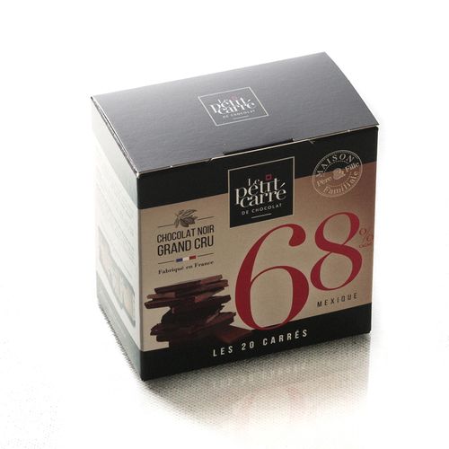 Boîte de 20 carrés 5g de chocolat noir 68% de cacao origine Mexique thumbnail 4