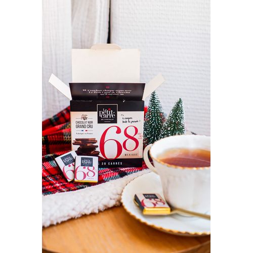 Boîte de 20 carrés 5g de chocolat noir 68% de cacao origine Mexique thumbnail 7