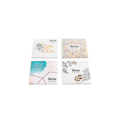 Pochette personnalisée 9 carrés de chocolat noir avec bagues personnalisées thumbnail 9