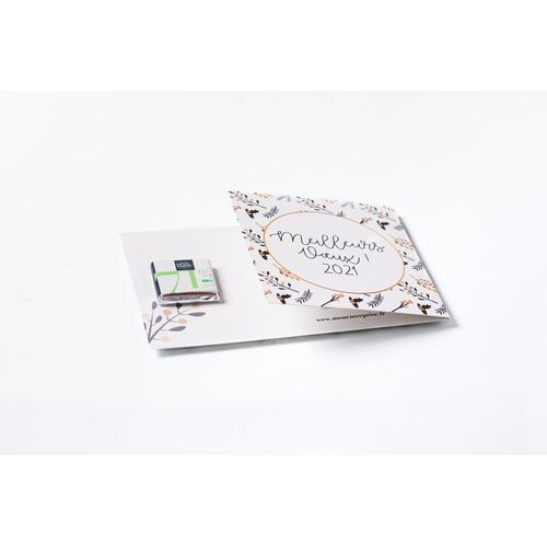 Carte de vœux personnalisée 1 carré 4g chocolat noir 71% Bio* avec bague personnalisée thumbnail 8