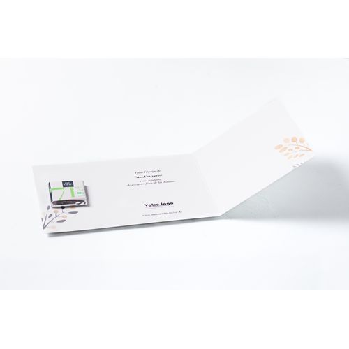 Carte de vœux personnalisée 1 carré 4g chocolat noir 71% Bio* avec bague personnalisée thumbnail 9