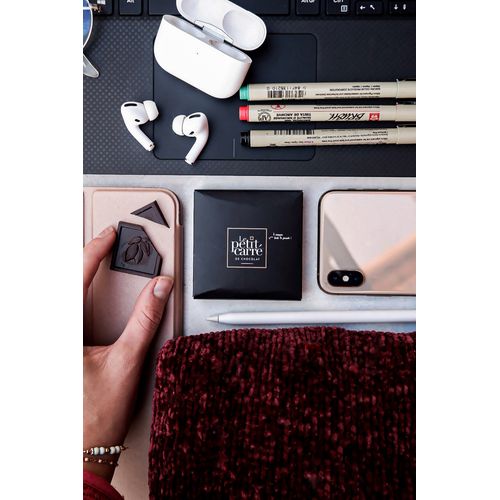 Pochette personnalisée 4 carrés de chocolat noir avec bagues personnalisées thumbnail 7