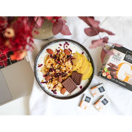 Boîte de 20 carrés 5g de chocolat Gianduja (lait-noisettes) thumbnail 5