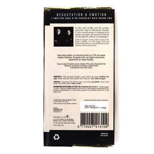 Tablette 90g chocolat noir 75% Tanzanie avec bague personnée thumbnail 4
