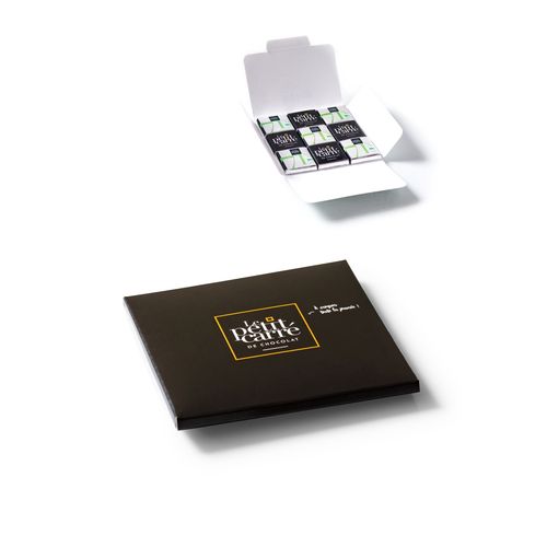 Pochette personnalisée recto-verso 9 carrés de chocolat noir thumbnail 4