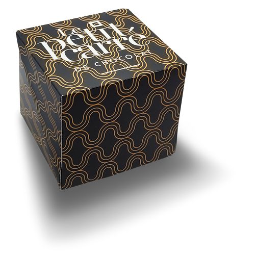 Cube personnalisé 10 carrés de chocolat avec bagues personnalisées