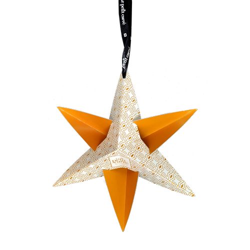 Etoile de Noël personnalisée contenant un carré 5g de chocolat noir 71% de cacao Bio* thumbnail 4