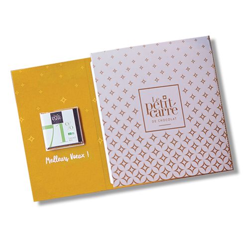 Carte de vœux 1 carré 4g chocolat noir 71% Bio* thumbnail 5