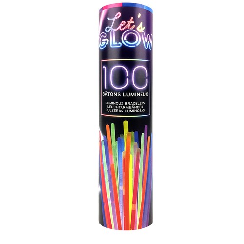 GLOW Tube de 100 bracelets fluos  5 x 200 mm thumbnail 6